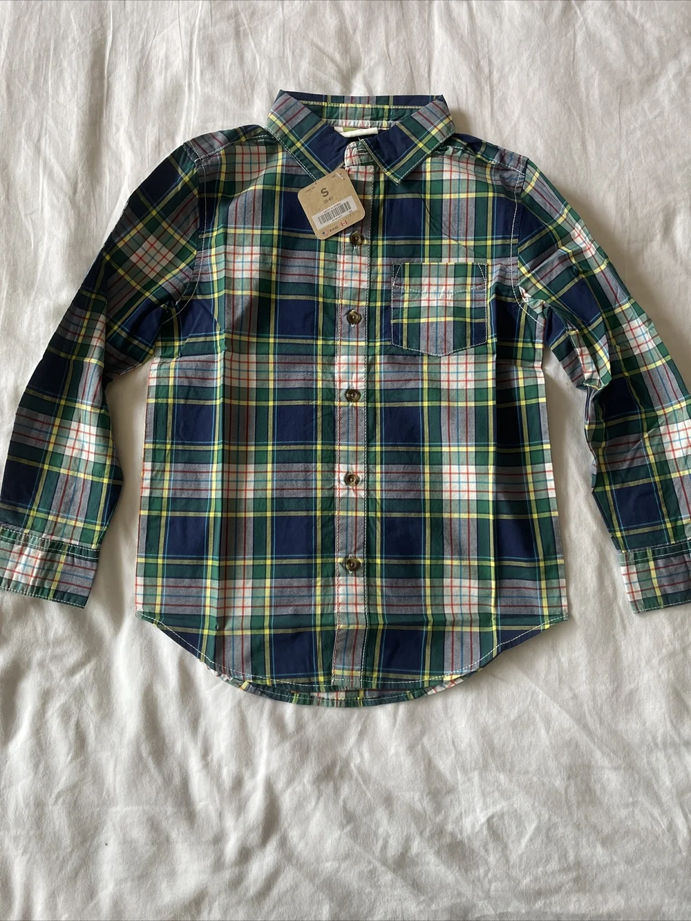 New crazy 8 plaid boys Cotton flannel shirt Small 5-6 Years